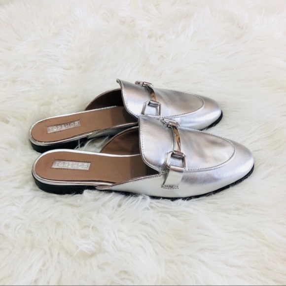 TOPSHOP Kylie Slip on Loafer Silver 7.5HP - Picture 6 of 7